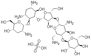 CAS#: 54911-32-9, O-2-Amino-2,3-Dideoxy-alpha-D-Ribo-Hexopyranosyl-(1->4)-O-[O-alpha-D-Mannopyranosyl-(1->4)-O-2,6-Diamino-2,6-Dideoxy-beta-L-Idopyranosyl-(1->3)-beta-D-Ribofuranosyl-(1->5)]-2-Deoxy-D-Streptamine Sulfate (Salt)