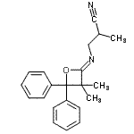 CAS 登录号：55044-24-1， 3-[(Z)-(3,3-二甲基-4,4-二苯基-2-氧杂环丁基亚基)氨基]-2-甲基丙腈