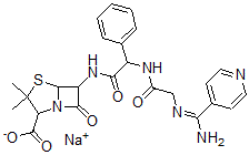 CAS#: 55162-26-0, 6alpha-[(R)-2-[2-[(Imino-4-Pyridylmethyl)Amino]Acetylamino]-2-Phenylacetylamino]Penicillanic Acid Sodium Salt