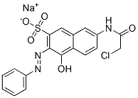 CAS 登录号：5572-43-0， 7-[(氯乙酰基)氨基]-4-羟基-3-(苯基偶氮)萘-2-磺酸钠