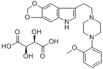CAS 登录号：5591-43-5， 7-[2-[4-(2-甲氧基苯基)-1-哌嗪基]乙基]-5H-1,3-二氧杂环戊并[4,5-F]吲哚酒石酸盐