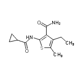 CAS#: 560105-09-1, 2-[(Cyclopropylcarbonyl)Amino]-4-Ethyl-5-Methyl-3-Thiophenecarboxamide