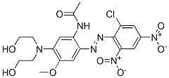 CAS 登录号：56149-93-0， N-[5-[二(2-羟基乙基)氨基]-2-[(2-氯-4,6-二硝基苯基)偶氮]-4-甲氧基苯基]-乙酰胺