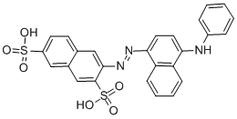 CAS 登录号:57322-42-6, 3-(4-苯胺基-1-萘基偶氮)-2,7-萘二磺酸