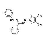CAS 登录号：57360-69-7， 4,5-二甲基-2-{(E)-[(E)-苯基(苯基亚肼基)甲基]偶氮}-1,3-噻唑