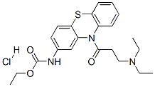 CAS 登录号：57530-40-2， N-[10-(3-二乙基氨基丙酰基)吩噻嗪-2-基]氨基甲酸乙酯盐酸盐