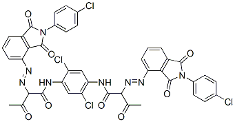 CAS 登录号：57532-29-3， N,N'-(2,5-二氯-1,4-亚苯基)二[2-[[2-(4-氯苯基)-2,3-二氢-1,3-二氧代-1H-异吲哚-4-基]偶氮]-3-氧代丁酰胺]