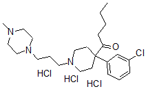 CAS 登录号：57547-01-0， 4-戊酰基-4-(3-氯苯基)-1-[3-(4-甲基哌嗪)丙基]哌啶三盐酸盐