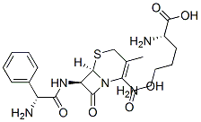 CAS 登录号：57683-74-6， (6S,7S)-7-[(2-氨基-2-苯基乙酰基)氨基]-3-甲基-8-氧代-5-硫杂-1-氮杂双环[4.2.0]辛-2-烯-2-羧酸;(2S)-2,6-二氨基己酸