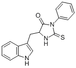 CAS 登录号：5789-24-2， 5-(1H-吲哚-3-基甲基)-3-苯基-2-硫代咪唑烷-4-酮