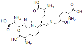 CAS#: 58402-48-5, (E)-2,10-diamino-6-[4-(2-amino-2-carboxy-ethyl)imidazol-1-yl]-5-[(5-amino-5-carboxy-2-hydroxy-pentyl)iminomethyl]undec-5-enedioic acid