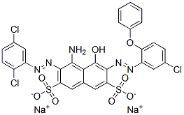 CAS#: 5850-33-9, 4-Amino-3-[(2,5-Dichlorophenyl)Azo]-5-Hydroxy-6-[(5-Chloro-2-Phenoxyphenyl)Azo]Naphthalene-2,7-Disulfonic Acid Disodium Salt