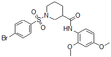 CAS#: 5869-54-5, 1-(4-Bromophenyl)sulfonyl-N-(2,4-dimethoxyphenyl)piperidine-3-carboxamide