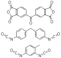 CAS 登录号：58698-66-1， 5,5'-羰基二-1,3-异苯并呋喃二酮与 2,4-二异氰酸-1-甲基苯和 1,1'-亚甲基二(4-异氰酸苯)的聚合物