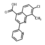 CAS 登录号：588696-82-6， 7-氯-8-甲基-2-(2-吡啶基)-4-喹啉羧酸