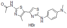 CAS 登录号：5935-93-3， N-[5-[2-[(4-二甲基氨基苯基)氨基]噻唑-4-基]-4-甲基-噻唑-2-基]乙酰胺氢溴酸盐