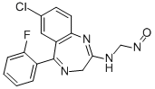 CAS 登录号:59467-62-8, 7-氯-5-(2-氟苯基)-2-(N-亚硝基甲基氨基)-3H-1,4-苯并二氮杂卓