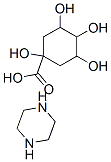 CAS 登录号：59766-07-3， 哌嗪 1,3,4,5-四羟基环己烷-1-羧酸盐