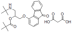 CAS 登录号:59866-14-7, 4-(3-叔丁基氨基-2-特戊酰氧基丙氧基)-9-芴酮丙二酸盐