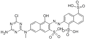 CAS#: 59970-93-3, Disodium (3Z)-7-[(4-Amino-6-Chloro-1,3,5-Triazin-2-Yl)-Methylamino]-4-Oxo-3-[(1-Sulfo-5-Sulfonatonaphthalen-2-Yl)Hydrazinylidene]Naphthalene-2-Sulfonate