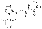 CAS 登录号：60176-46-7， 1-乙基-3-[[[1-(2,6-二甲苯基)-1H-咪唑-2-基]硫代]乙酰基]脲