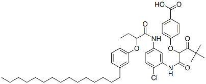 CAS#: 60247-55-4, 4-[1-[[[2-Chloro-5-[[1-Oxo-2-(3-Pentadecylphenoxy)Butyl]Amino]Phenyl]Amino]Carbonyl]-3,3-Dimethyl-2-Oxobutoxy]Benzoic Acid