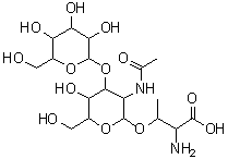 CAS 登录号：60280-58-2， 3-{[3-乙酰氨基-5-羟基-6-(羟基甲基)-4-{[3,4,5-三羟基-6-(羟基甲基)四氢-2H-吡喃-2-基]氧基}四氢-2H-吡喃-2-基]氧基}-2-氨基丁酸