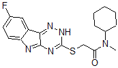 CAS 登录号：603947-96-2， N-环己基-2-[(8-氟-2H-1,2,4-三嗪并[5,6-b]吲哚-3-基)硫代]-N-甲基-乙酰胺