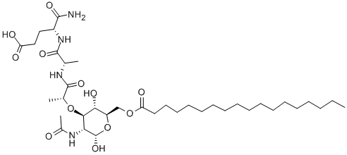 CAS 登录号:60398-08-5, N-乙酰基胞壁酰-L-丙氨酰-6-O-硬脂酰-D-异谷氨酰胺