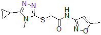 CAS#: 604772-31-8, 2-[(5-Cyclopropyl-4-Methyl-4H-1,2,4-Triazol-3-Yl)Thio]-N-(5-Methyl-3-Isoxazolyl)-Acetamide