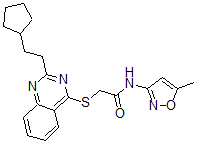 CAS#: 604795-07-5, 2-[[2-(2-Cyclopentylethyl)-4-Quinazolinyl]Thio]-N-(5-Methyl-3-Isoxazolyl)-Acetamide
