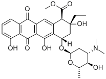 CAS 登录号：60504-57-6， (1R,2R,4S)-4-[(2S,4S,5S,6S)-4-二甲基氨基-5-羟基-6-甲基-四氢吡喃-2-基]氧基-2-乙基-2,5,7-三羟基-6,11-二氧代-3,4-二氢-1H-并四苯-1-羧酸甲酯
