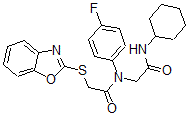CAS#: 606098-50-4, 2-(2-Benzoxazolylthio)-N-[2-(Cyclohexylamino)-2-Oxoethyl]-N-(4-Fluorophenyl)-Acetamide