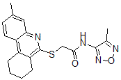 CAS 登录号：606108-71-8， N-(4-甲基-1,2,5-恶二唑-3-基)-2-[(7,8,9,10-四氢-3-甲基-6-菲啶基)硫代]-乙酰胺