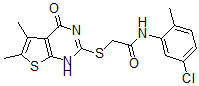 CAS 登录号：606108-72-9， N-(5-氯-2-甲基苯基)-2-[(1,4-二氢-5,6-二甲基-4-氧代噻吩并[2,3-d]嘧啶-2-基)硫代]-乙酰胺