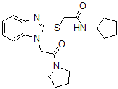 CAS 登录号：606109-61-9， N-环戊基-2-[[1-[2-氧代-2-(吡咯烷-1-基)乙基]-1H-苯并[d]咪唑-2-基]硫代]-乙酰胺