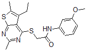CAS 登录号：606113-53-5， 2-[(5-乙基-2,6-二甲基噻吩并[2,3-d]嘧啶-4-基)硫代]-N-(3-甲氧基苯基)-乙酰胺