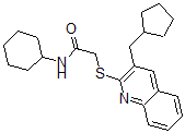 CAS 登录号：606113-75-1， N-环己基-2-[[3-(环戊基甲基)-2-喹啉基]硫代]-乙酰胺