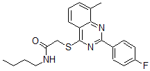 CAS 登录号：606131-73-1， N-丁基-2-[[2-(4-氟苯基)-8-甲基-4-喹唑啉基]硫代]-乙酰胺