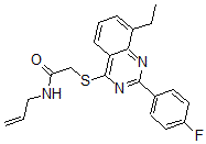 CAS 登录号：606131-79-7， 2-[[8-乙基-2-(4-氟苯基)-4-喹唑啉基]硫代]-N-烯丙基-乙酰胺