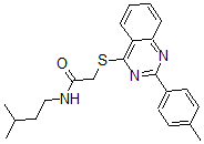 CAS 登录号：606132-25-6， N-(3-甲基丁基)-2-[[2-(4-甲基苯基)-4-喹唑啉基]硫代]-乙酰胺