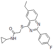 CAS 登录号：606132-79-0， N-环丙基-2-[[6-乙基-2-(4-氟苯基)-4-喹唑啉基]硫代]-乙酰胺