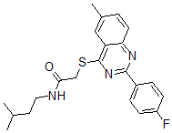 CAS 登录号：606132-95-0， 2-[[2-(4-氟苯基)-6-甲基-4-喹唑啉基]硫代]-N-(3-甲基丁基)-乙酰胺