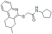 CAS 登录号：606136-40-7， N-环戊基-2-[(7,8,9,10-四氢-8-甲基-6-菲啶基)硫代]-乙酰胺