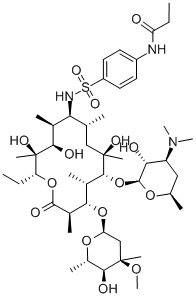CAS 登录号：61066-21-5， (9S)-9-去氧代-9-[[[4-[(1-氧代丙基)氨基]苯基]磺酰基]氨基]红霉素
