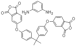 CAS 登录号：61128-46-9， 5,5-((1-甲基乙亚基)二(4,1-亚苯基氧基))二-1,3-异苯并呋喃二酮与 1,3-苯二胺的聚合物