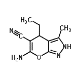 CAS#: 612513-75-4, 6-Amino-4-ethyl-3-methyl-2,4-dihydropyrano[2,3-c]pyrazole-5-carbonitrile
