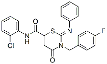 CAS 登录号：6135-46-2， N-(2-氯苯基)-3-[(4-氟苯基)甲基]-4-氧代-2-苯基亚胺-1,3-噻嗪烷-6-甲酰胺