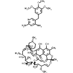 CAS#: 61498-94-0, (7S,9E,11S,12R,13S,14R,15R,16R,17S,18S,26E)-2,15,17,29-Tetrahydroxy-11-Methoxy-3,7,12,14,16,18,22-Heptamethyl-26-{[(4-Methyl-1-Piperazinyl)Amino]Methylene}-6,23,27-Trioxo-8,30-Dioxa-24-Azatetracyclo[2 3.3.1.1<Sup>4,7</Sup>.0<Sup>5,28</Sup>]Triaconta-1(28),2,4,9,19,21,25(29)-Heptaen-13-Yl Acetate - 5-(3,4,5-Trimethoxybenzyl)-2,4-Pyrimidinediamine (1:1)