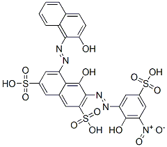 CAS#: 61670-11-9, 4-Hydroxy-5-[(2-Hydroxynaphthyl)Azo]-3-[(2-Hydroxy-3-Nitro-5-Sulphophenyl)Azo]Naphthalene-2,7-Disulphonic Acid